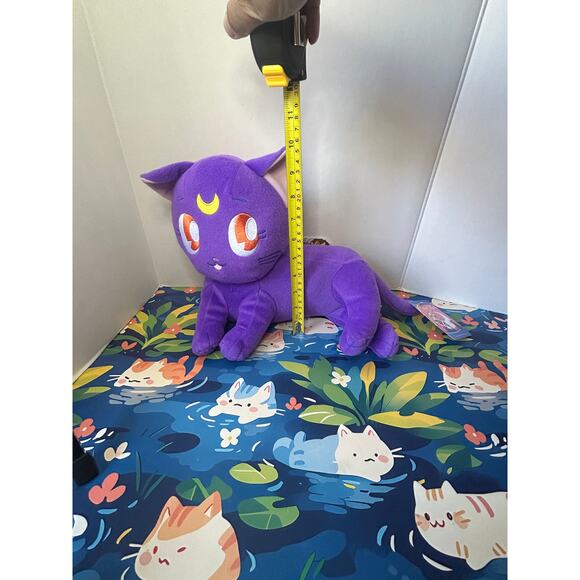 NEW Sailor Moon Luna Laying Down Purple Kitty Cat Plush Stuffed Animal Toy Doll - Picture 2 of 12